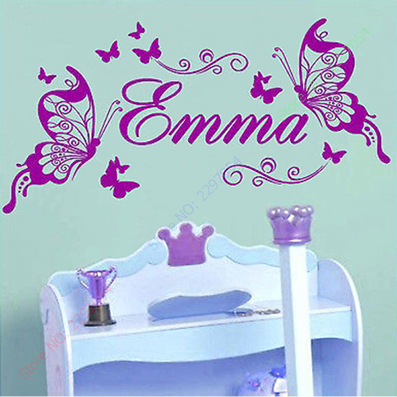 Papillons en vinyle avec nom p - Baby Girl Nursery Quotes avis et prix
