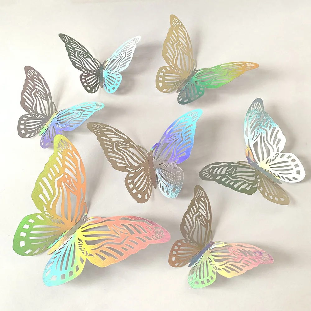12 pièces coloré argent papill - Baby Girl Nursery Quotes avis et prix