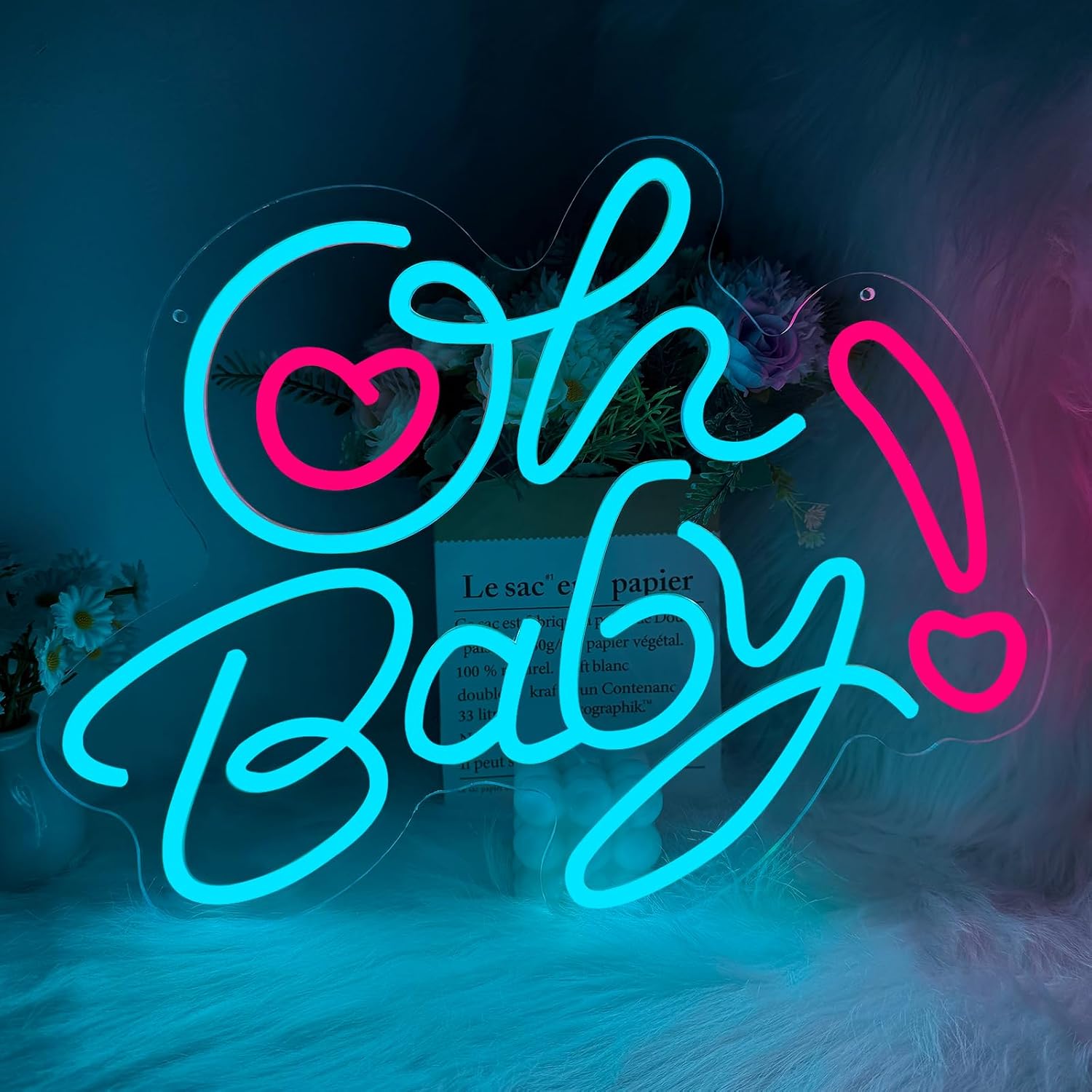 Panneau néon LED Oh Baby Heart - Baby Nursery Wall Lights avis et prix